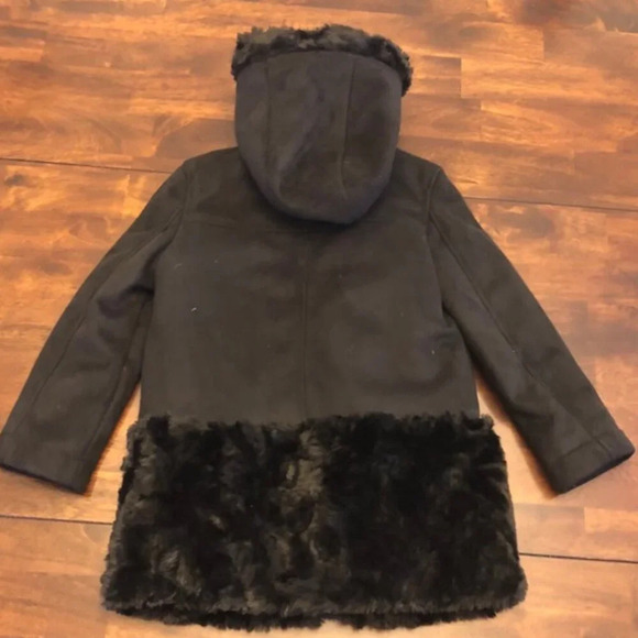 Girl's GAP Paddington Peacoat Black with Fur - Size XXL 14/16 - Picture 2 of 7
